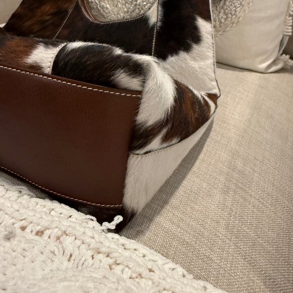 Cavalcanti Cow Hide & Leather Hobo Bag Viral - Picture 7 of 8